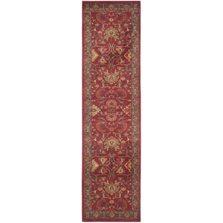 Safavieh Mahal Power Loomed Rectangle Rug- Red - Navy- 2 ft. 2 in. x 8 ft. MAH693F-28
